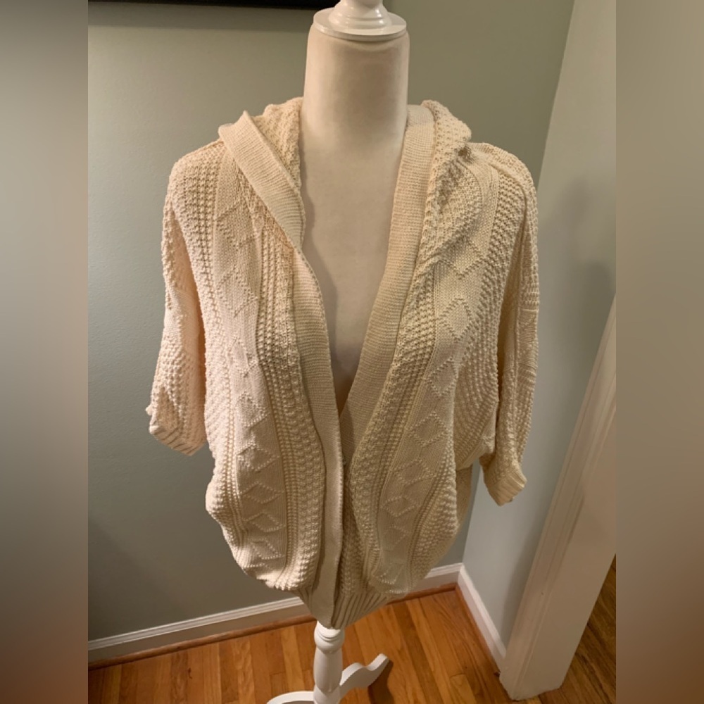 Free People Cream Knit Cardigan, XS